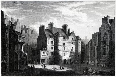 Old Tolbooth, Edinburgh (engraved by Edward Finden) by Alexander Nasmyth